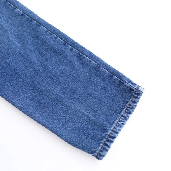 VTG 90S Guide Gear Blue Midwash Plaid Lined Straight Leg 100% Cotton Denim Jeans - Picture 5 of 13